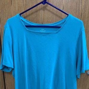 Turquoise square-neck shirt 1X